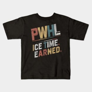 Distressed Grunge PWHL ICE TIME EARNED Kids T-Shirt